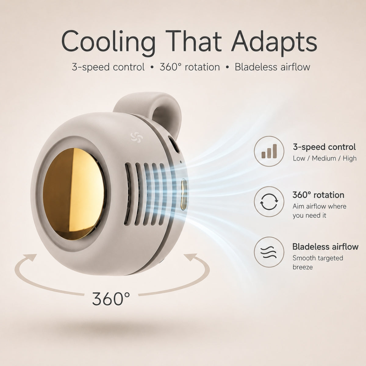 Glowche Portable Clip-On Fan